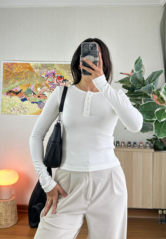 Kiera düğmeli Body Beyaz