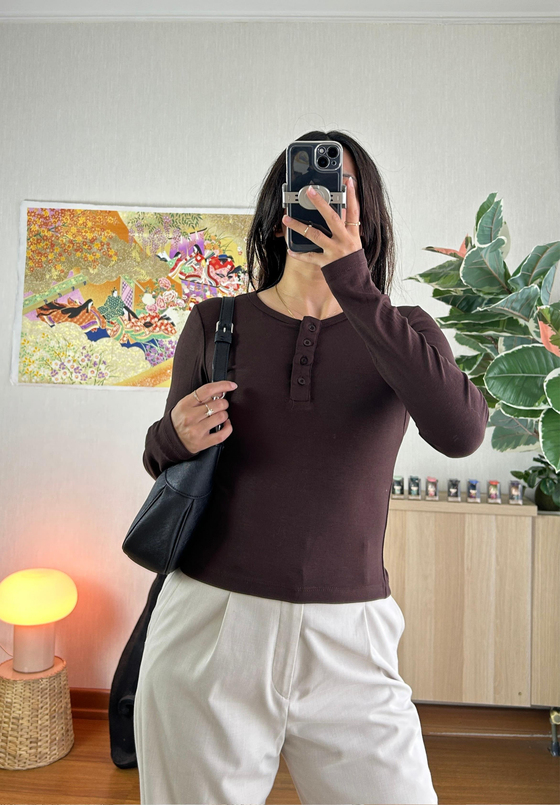 Kiera düğmeli Body Kahve