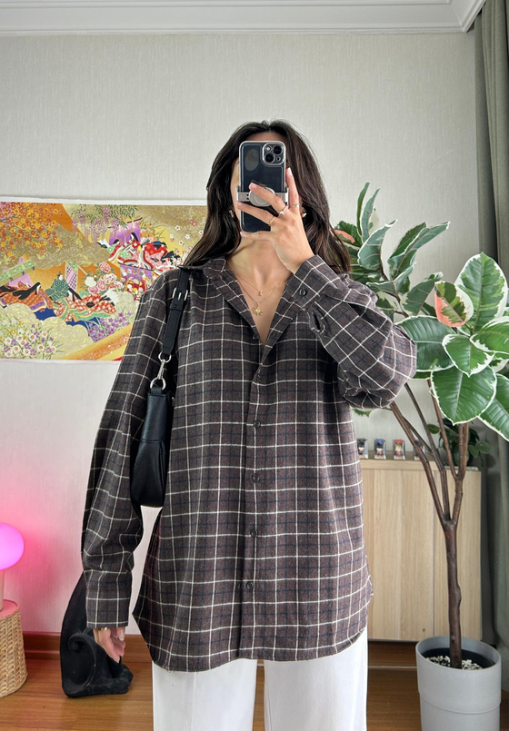 Kimi Oversize Gömlek Kahve
