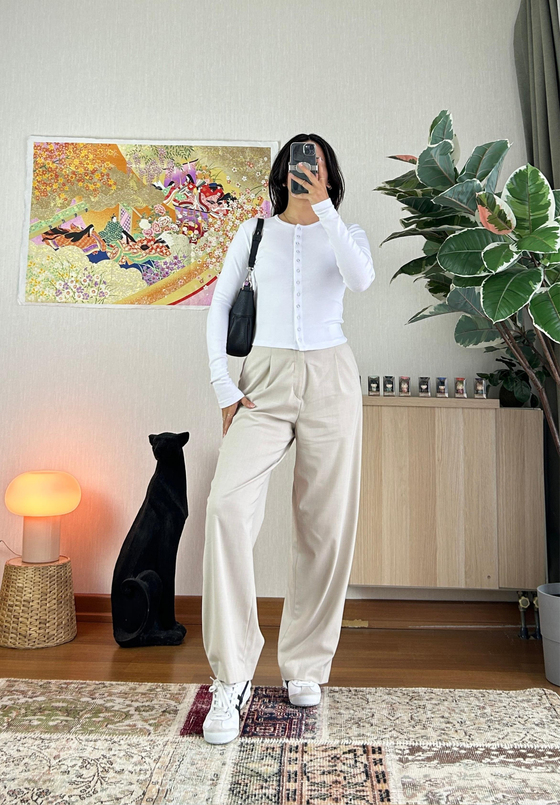 Kimora Önü Cırtlı Body Beyaz