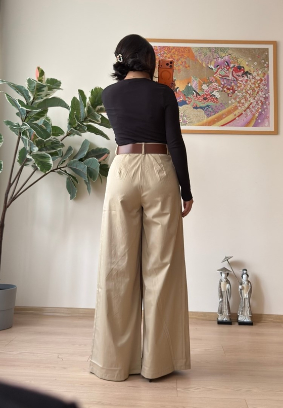 Kiyo Plikaşe Kemerli Pantolon Çağla