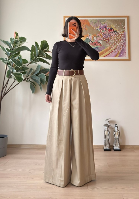 Kiyo Plikaşe Kemerli Pantolon Çağla