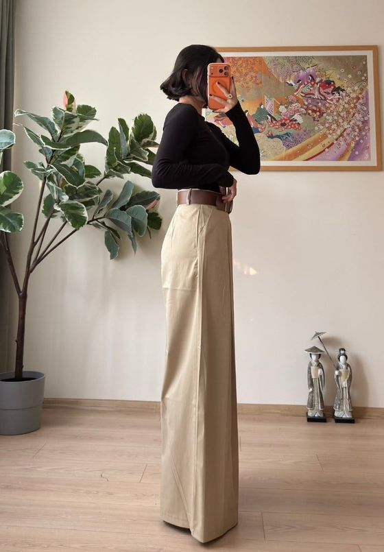 Kiyo Plikaşe Kemerli Pantolon Çağla
