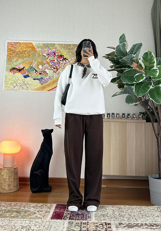 Leopar Baskılı Fularlı Sweatshirt 