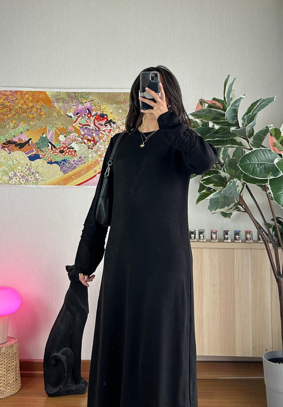 Megumi Triko Elbise Siyah
