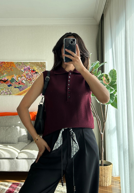 Meina Polo Yaka Süveter Bordo