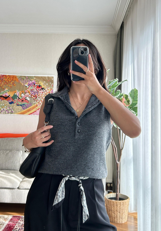 Meina Polo Yaka Süveter Füme 