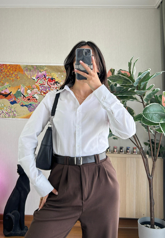 Miho Fit Kesim Düğmeli Gömlek Beyaz