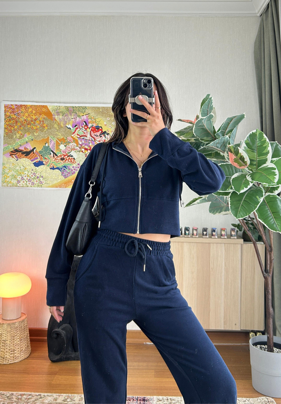 Mio Crop Yüksek Bel Takım Lacivert