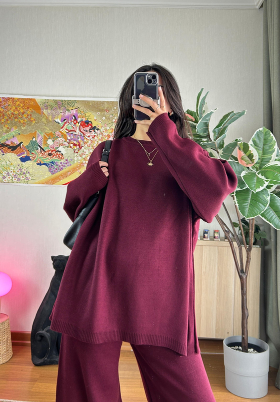 Mirai Basic Triko Takım Bordo