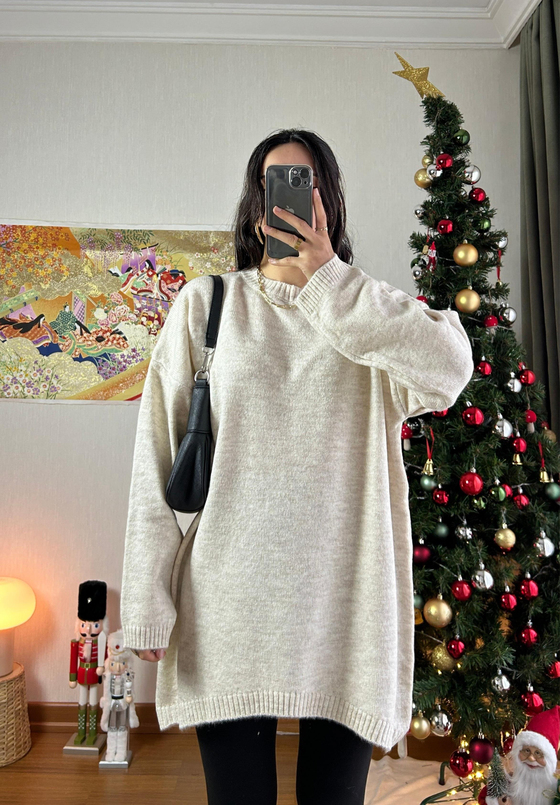 Mirua Basic Oversize Triko Kazak Bej