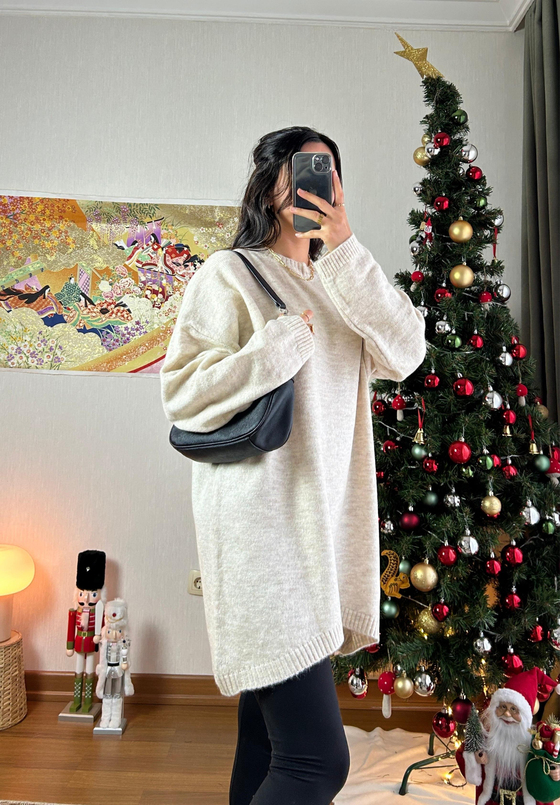 Mirua Basic Oversize Triko Kazak Bej