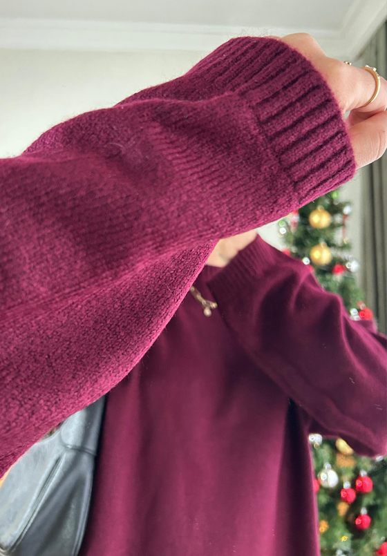 Mirua Basic Oversize Triko Kazak Bordo