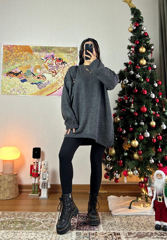 Mirua Basic Oversize Triko Kazak Füme