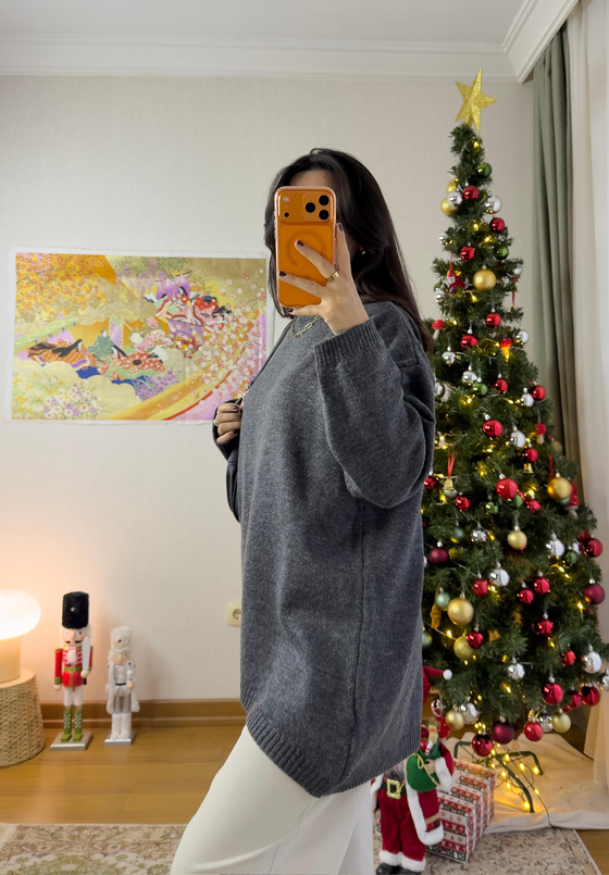 Mirua Basic Oversize Triko Kazak Füme