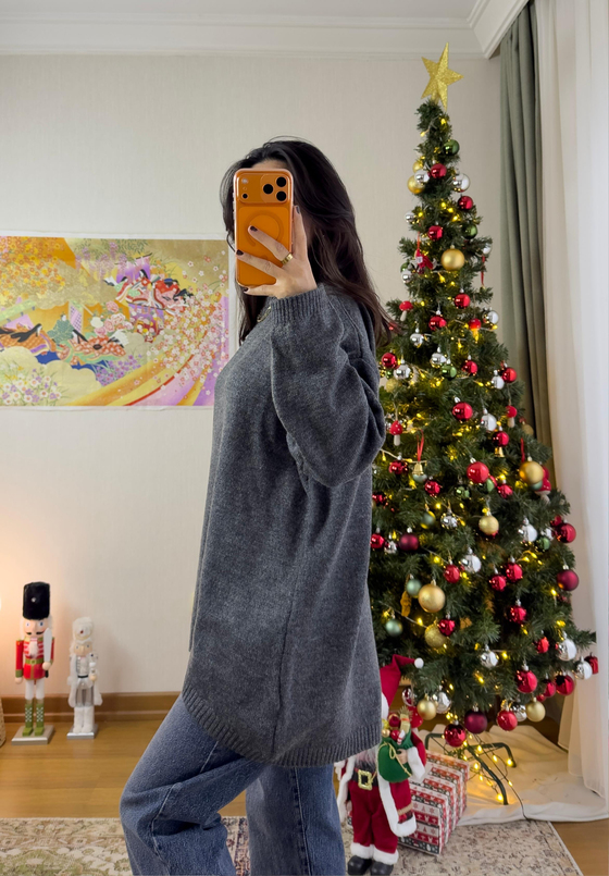 Mirua Basic Oversize Triko Kazak Füme