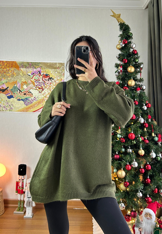 Mirua Basic Oversize Triko Kazak Haki