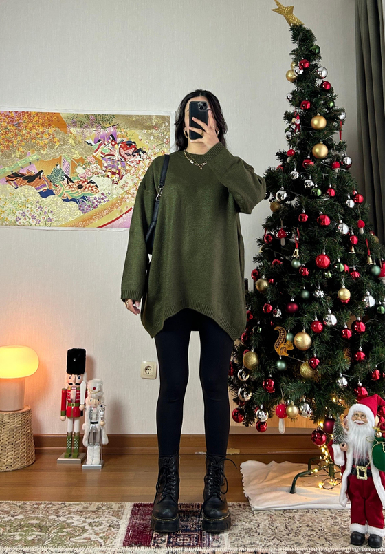 Mirua Basic Oversize Triko Kazak Haki