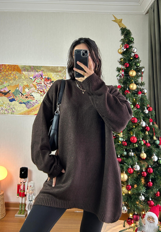 Mirua Basic Oversize Triko Kazak Kahve