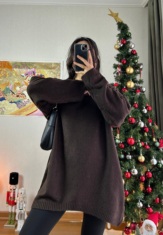 Mirua Basic Oversize Triko Kazak Kahve