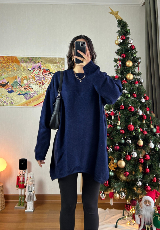 Mirua Basic Oversize Triko Kazak Lacivert