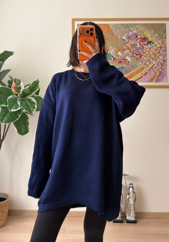 Mirua Basic Oversize Triko Kazak Lacivert