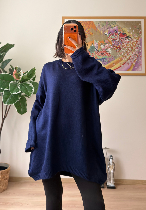 Mirua Basic Oversize Triko Kazak Lacivert