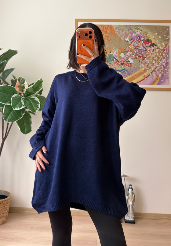 Mirua Basic Oversize Triko Kazak Lacivert