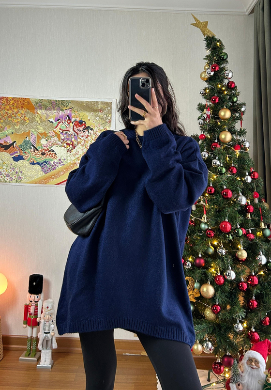 Mirua Basic Oversize Triko Kazak Lacivert