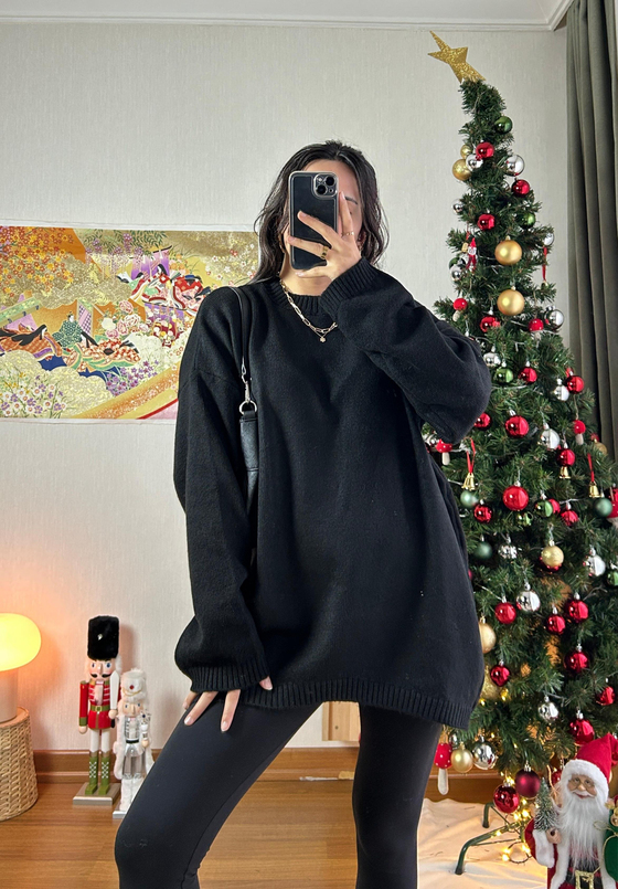 Mirua Basic Oversize Triko Kazak Siyah