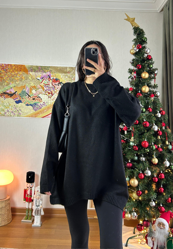 Mirua Basic Oversize Triko Kazak Siyah