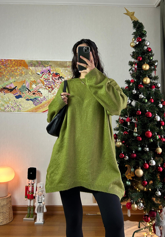 Mirua Basic Oversize Triko Kazak Yeşil