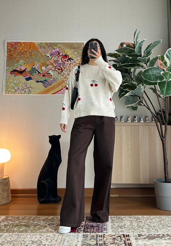 Miruka Kiraz Desenli Pinterest Kazak