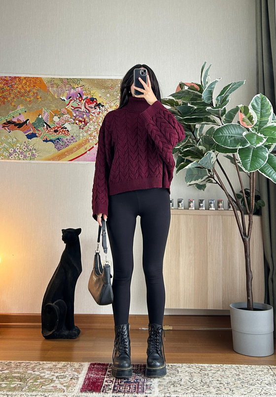 Miyuki Boğazlı Oversize Kazak