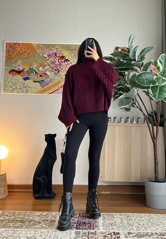 Miyuki Boğazlı Oversize Kazak