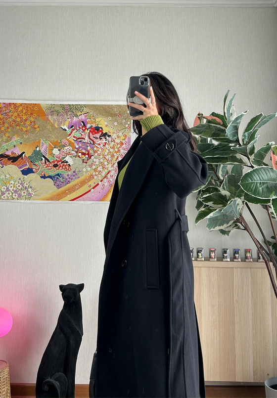 Mizuki Kaşe Kaban Siyah 