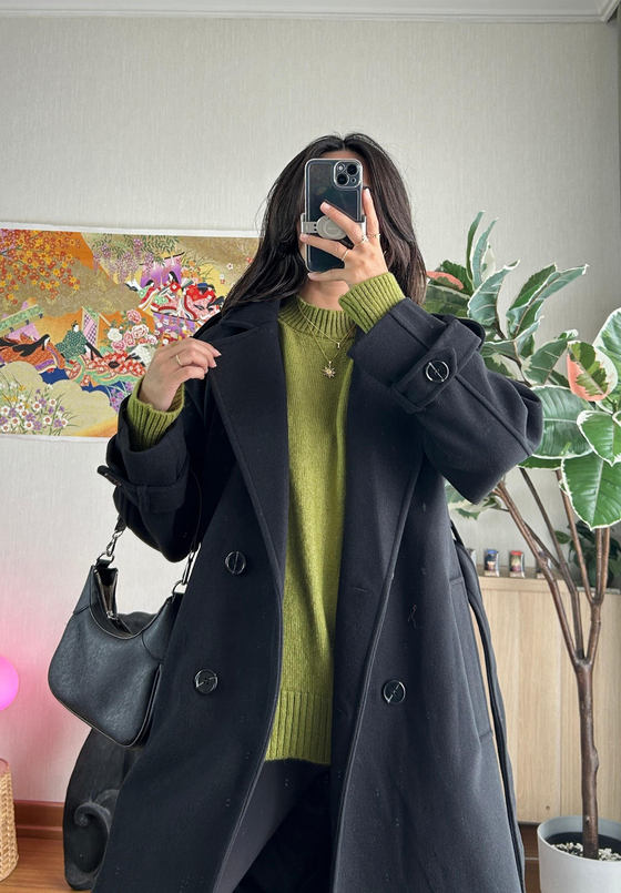 Mizuki Kaşe Kaban Siyah 
