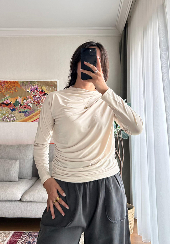 Nagi Drape Detaylı Body Bej