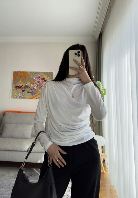 Nagi Drape Detaylı Body Beyaz