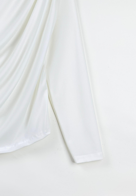 Nagi Drape Detaylı Body Beyaz