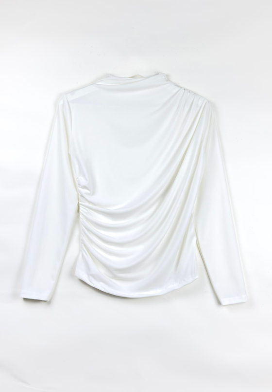 Nagi Drape Detaylı Body Beyaz
