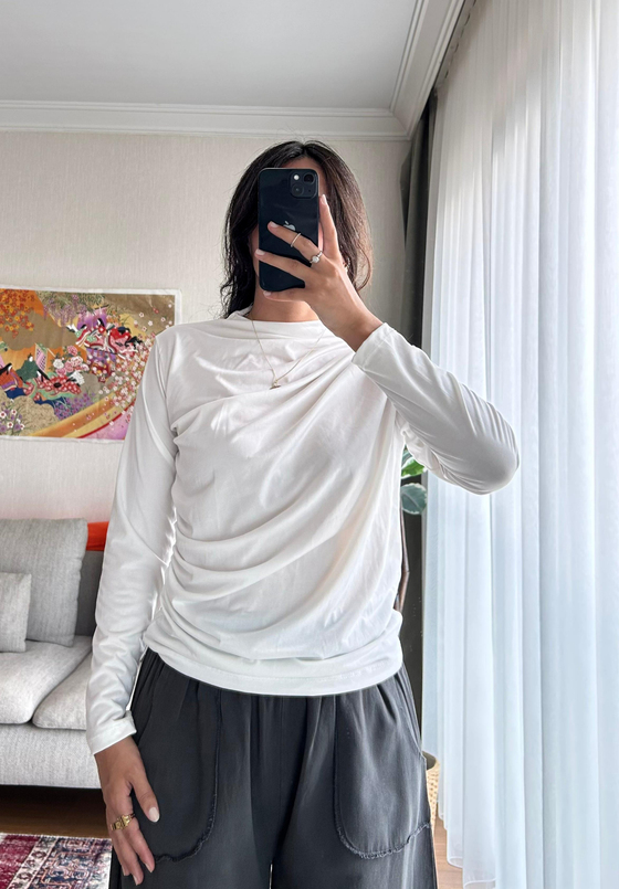 Nagi Drape Detaylı Body Beyaz