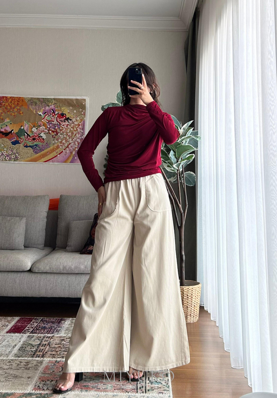 Nagi Drape Detaylı Body Bordo