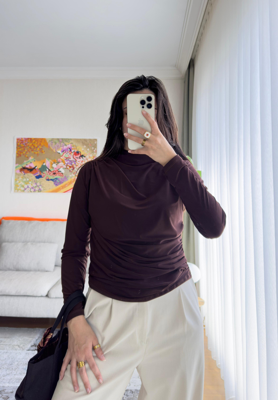 Nagi Drape Detaylı Body Kahve