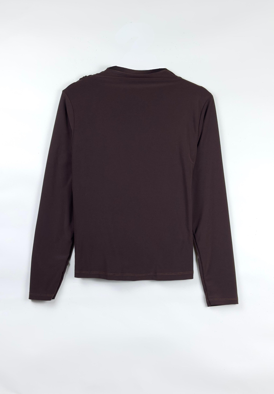 Nagi Drape Detaylı Body Kahve