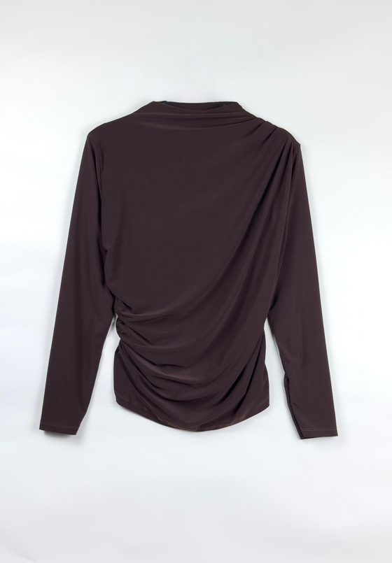 Nagi Drape Detaylı Body Kahve