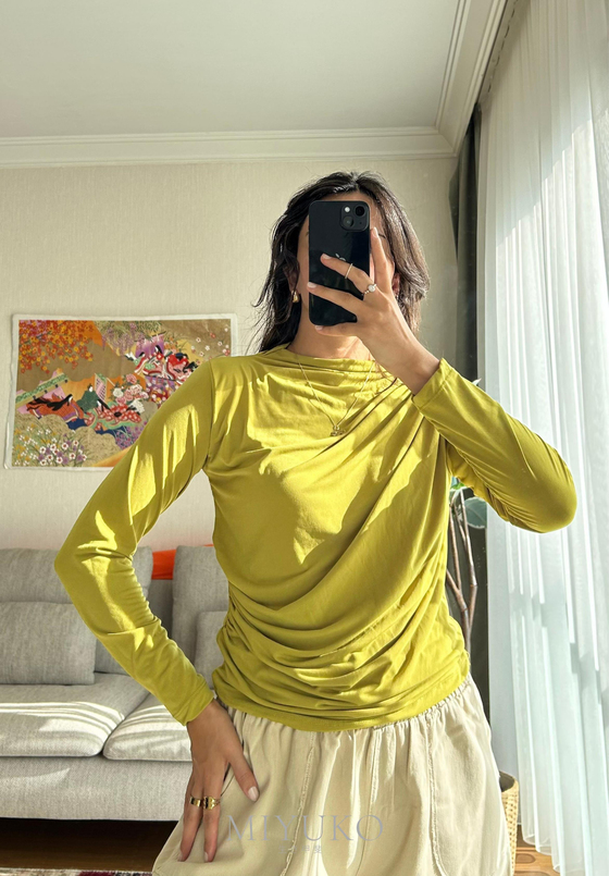 Nagi Drape Detaylı Body Yağ Yeşili
