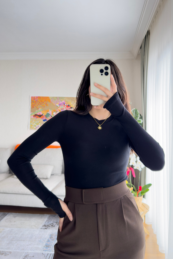 Os Parmak Geçmeli Body Siyah