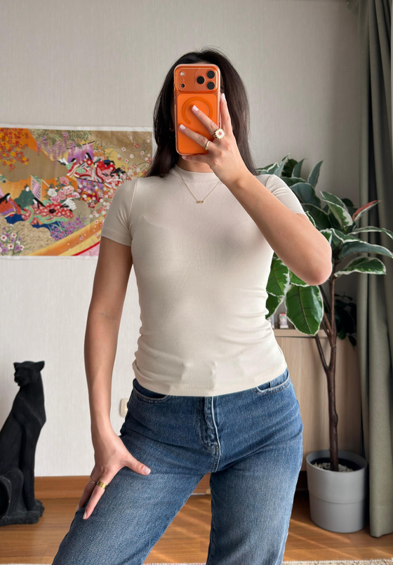 Oys Basic Fit T-Shirt Bej