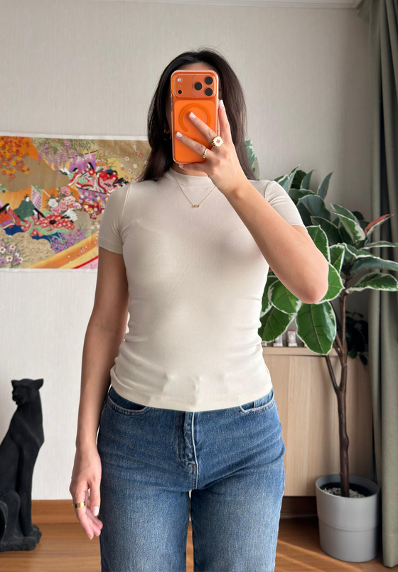 Oys Basic Fit T-Shirt Bej